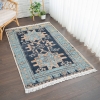 160 x 230 cm Mirror Craft Tribal Motifs Double Sided Decorative Rug - Black / Aqua
