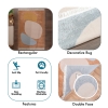 80 x 150 cm Mirror Craft Pebble Art Double Sided Decorative Rug - Brown / Blue / Light Grey / Mustard