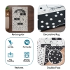 120 x 180 cm Mirror Craft Number Board Double Sided Decorative Rug - Black / White