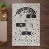 160 x 230 cm Mirror Craft Number Board Double Sided Decorative Rug - Black / White