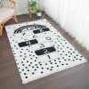 160 x 230 cm Mirror Craft Number Board Double Sided Decorative Rug - Black / White