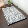 80 x 300 cm Mirror Craft Geometric Tapestry Double Sided Decorative Rug - Black / White