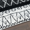 80 x 300 cm Mirror Craft Geometric Tapestry Double Sided Decorative Rug - Black / White