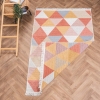 200 x 300 cm Mirror Craft Triangles Double Sided Decorative Rug - Mustard / White / Red
