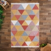 200 x 300 cm Mirror Craft Triangles Double Sided Decorative Rug - Mustard / White / Red