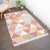 200 x 300 cm Mirror Craft Triangles Double Sided Decorative Rug - Mustard / White / Red