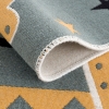 80 x 150 cm Mirror Craft Tent Double Sided Decorative Rug - Green / White / Mustard