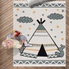 120 x 180 cm Mirror Craft Tent Double Sided Decorative Rug - Green / White / Mustard