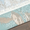 120 x 180 cm Mirror Craft Waves Double Sided Decorative Rug - Blue / Brown / Cream / Green