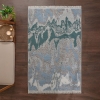 160 x 230 cm Mirror Craft Waves Double Sided Decorative Rug - Blue / Brown / Cream / Green