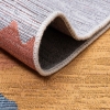 60 x 90 cm Mirror Craft Mountains Landscape Double Sided Decorative Rug - Navy Blue / Grey / Brown / Mustard