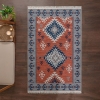 120 x 180 cm Mirror Craft Rhombus Double Sided Decorative Rug - Terracotta / Grey / Navy Blue