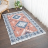 120 x 180 cm Mirror Craft Rhombus Double Sided Decorative Rug - Terracotta / Grey / Navy Blue