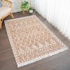160 x 230 cm Mirror Craft Tribal Double Sided Decorative Rug - Brown / White
