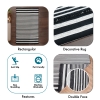 60 x 90 cm Mirror Craft Monochrome Stripes Double Sided Decorative Rug - Black / Cream