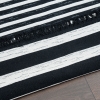 60 x 90 cm Mirror Craft Monochrome Stripes Double Sided Decorative Rug - Black / Cream