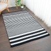 80 x 300 cm Mirror Craft Monochrome Stripes Double Sided Decorative Rug - Black / Cream