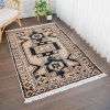 200 x 300 cm Mirror Craft Traditional Tribal Motif Double Sided Decorative Rug - Light Brown / Black / Mint