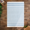 60 x 90 cm Mirror Craft Monochrome Stripes Double Sided Decorative Rug - Blue / White
