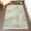 60 x 90 cm Mirror Craft Printed Palm Leaf Double Sided Decorative Rug - Cream / Green