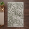 60 x 90 cm Mirror Craft Printed Palm Leaf Double Sided Decorative Rug - Cream / Green