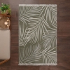 60 x 90 cm Mirror Craft Printed Palm Leaf Double Sided Decorative Rug - Cream / Green