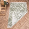60 x 90 cm Mirror Craft Printed Palm Leaf Double Sided Decorative Rug - Cream / Green