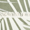 60 x 90 cm Mirror Craft Printed Palm Leaf Double Sided Decorative Rug - Cream / Green