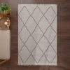 120 x 180 cm Mirror Craft Elegance Diamond Double Sided Decorative Rug - White / Light Brown