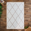 200 x 300 cm Mirror Craft Elegance Diamond Double Sided Decorative Rug - White / Light Brown