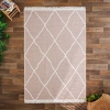 200 x 300 cm Mirror Craft Elegance Diamond Double Sided Decorative Rug - White / Light Brown