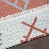 60 x 90 cm Mirror Craft Rustic Double Sided Decorative Rug - Terracotta / Light Grey