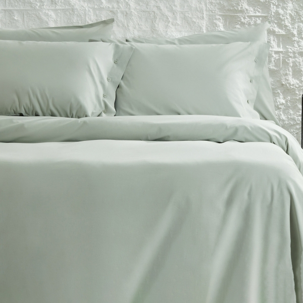 3 Pieces Plain Ranforce Single Duvet Cover Set 160 x 220 cm - Sage Green