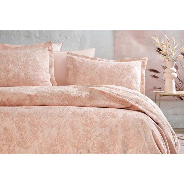 3 Pieces Ella Jacquard Double Bedspread Set 240 x 250 cm - Pink