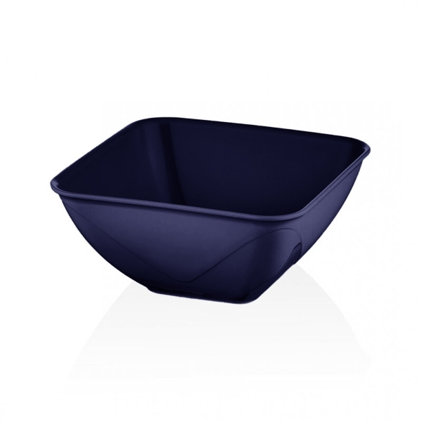 3000 ml Clover Plastic Square Bowl - Navy Blue