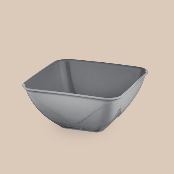 5000 ml Clover Plastic Square Bowl - Grey