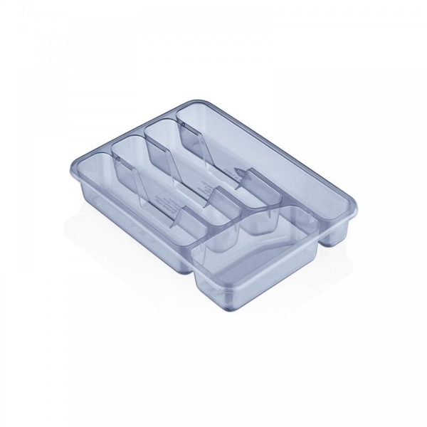 38.5 x 30.5 x 5 cm Luxury Cutlery Plastic Tray - Blue