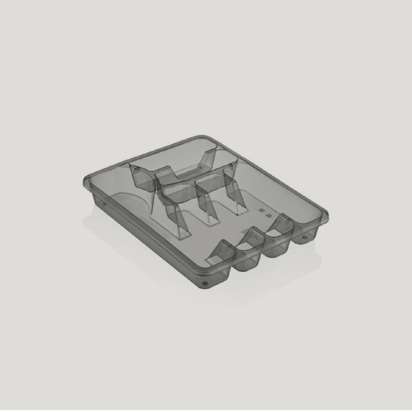 Luxury Large Cutlery Plastic Tray - Grey