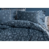 3 Pieces Aveline Ranforce Single Duvet Cover Set 160 x 220 cm - Indigo