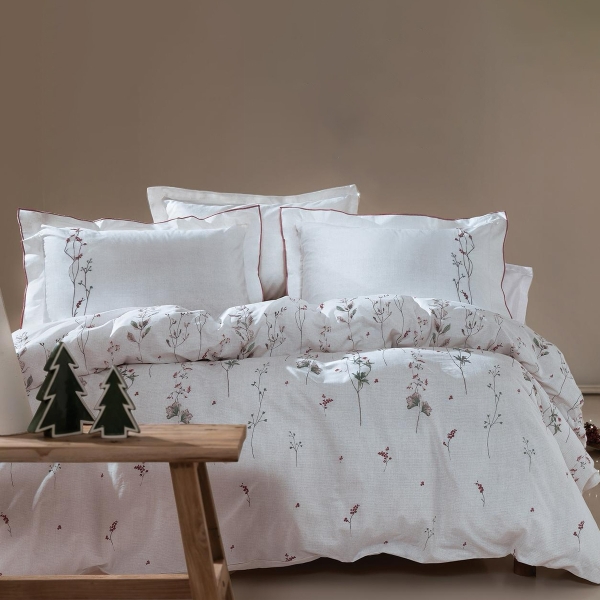 3 Pieces List Ranforce Single Duvet Cover Set 160 x 220 cm - White