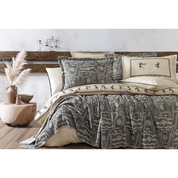 9 Pieces Pulido Cotton Double Flawless Set 200 x 220 cm - Anthracite