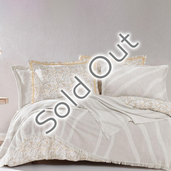 7 Pieces Lenzy Cotton Double Dowery Set 200 x 220 cm - Beige