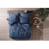 4 Pieces Petal Ranforce Double Duvet Cover Set 200 x 220 cm - Navy Blue