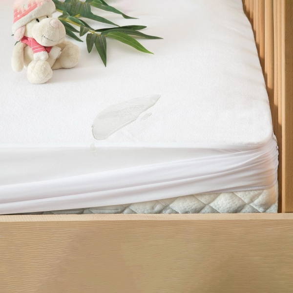 60 x 120 cm Bamboo Liquidproof Baby Mattress Protector - White