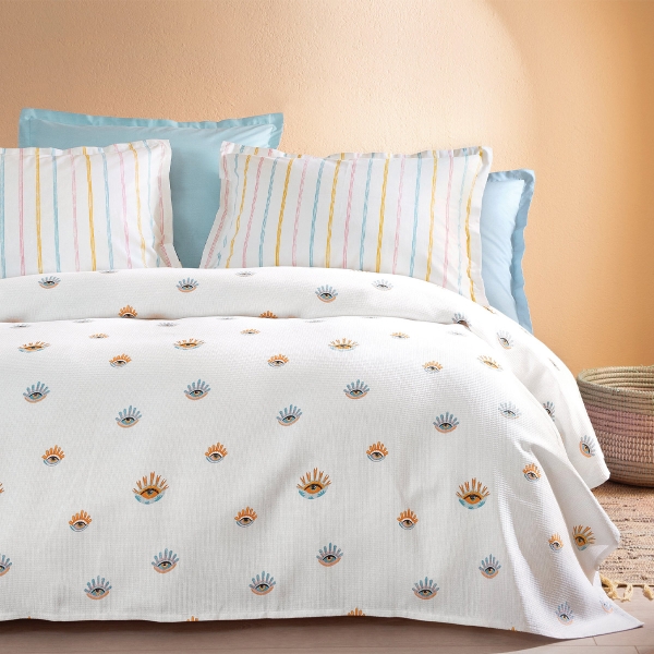 3 Pieces Aldon Single Pique Set 160 x 220 cm - Orange