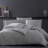 4 Pieces Dora Cotton Satin Double Duvet Cover Set 200 x 220 cm - Grey