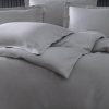 4 Pieces Dora Cotton Satin Double Duvet Cover Set 200 x 220 cm - Grey