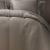 4 Pieces Dora Cotton Satin Double Duvet Cover Set 200 x 220 cm - Beige