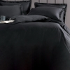 4 Pieces Dora Cotton Satin King Size Duvet Cover Set 240 x 220 cm - Black