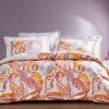 4 Pieces Sonia Cotton Satin Double Duvet Cover Set 200 x 220 cm - Lilac